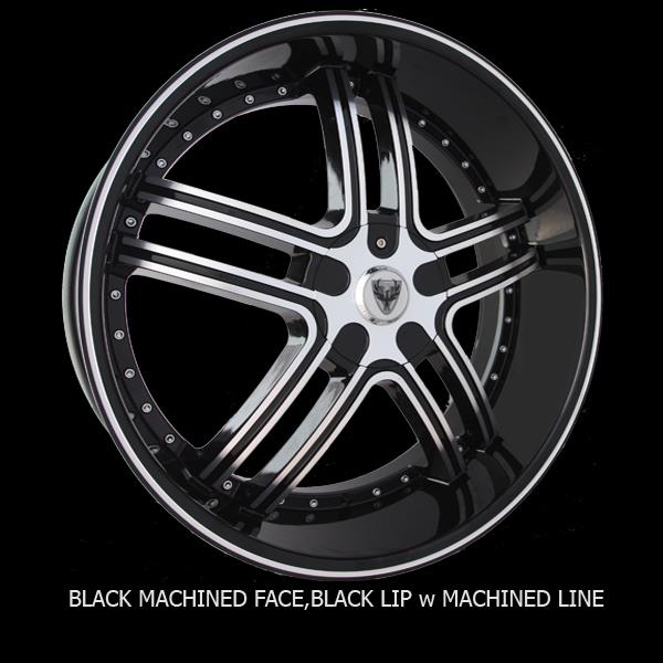 VENICE ROSSO 24X9+30 6X135+139.7 C.B-87.1 BML(BLACK+MACHINE+BLACK LIP+MACHINE LINE)